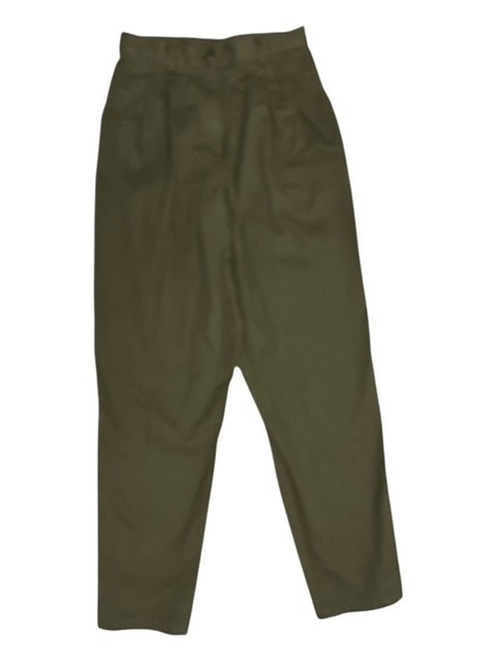 LL Bean Pants Women size 8 Army Green Easy Wrinkle Resistant Cotton Chino Pleats